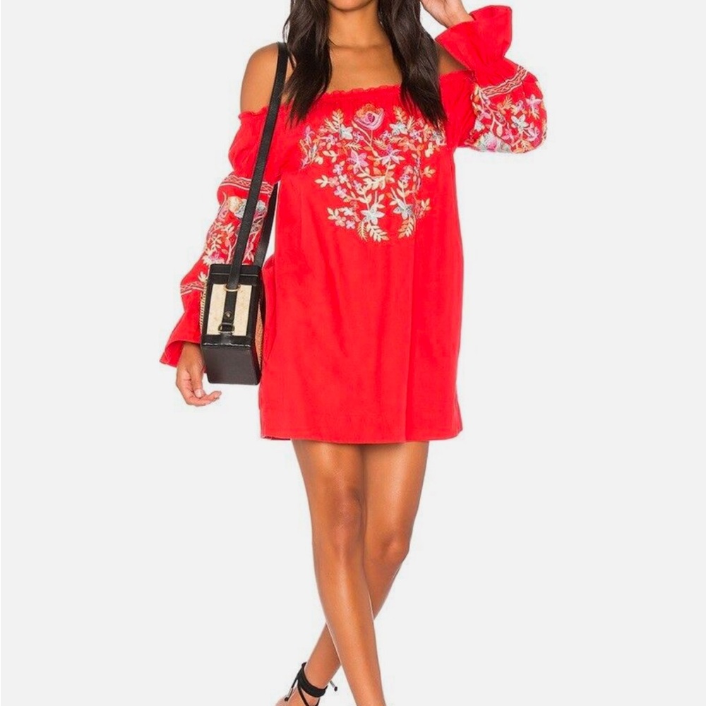 Free people fleur du jour babydoll embroidered dress